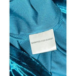 Karin Stevens Scoop Neck Stretchy Velvet Dress Teal Blue Women's Cowl Size 14 Photo 7