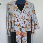 Miami Bell Sleeve Tie Front Floral Crop Top Photo 3