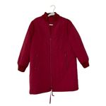 Vintage Mid Length Quilted Coat in Red Size Medium Oversized Small Photo 1