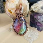 Rainbow Solar Quartz Copper Wired Pendant Photo 0