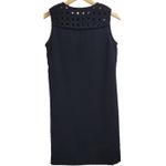 Diane Von Furstenberg  Black Sleeveless Sheath Hope Dress‎ Crochet Neck Detail 2 Photo 2