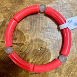 NWT Handmade Light Red Acrylic Stackable Tube Bracelet Photo 0