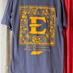 Pressbox ETSU Blue V-Neck Shirt with Yellow Logo Photo 1