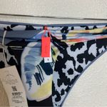 Maaji  blue abstract leaf reversible bikini bottom only NEW SMALL Photo 1