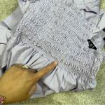 O.P.T Tuscany Tiered Smocked Midi Dress Flutter Sleeve Lavender Purple Cotton XS Photo 13