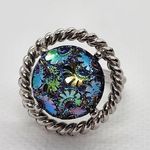 Vintage Sarah Coventry Northern Lights Silver & Iridescent Ring (4.5) Blue Photo 3