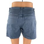 Spanx Women's Slate Blue Stretch Twill Mid Rise Pockets Casual Denim Shorts Sz S Photo 1