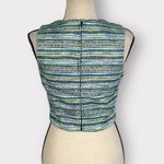 Badgley Mischka  Blue Green Striped Crop Top Women's Size 4 Photo 2