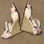 Cole Haan  8.5 t strap Cream and Pink wedge Heels rope Photo 2