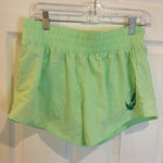 Nike Dri Fit Running Shorts Women's Size M Loose Fit Neon Green Athletic Photo 0