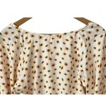We Wore What Ditsy Daisy Flower Billow Long Sleeve Crop Top S Ivory Yellow #3557 Photo 1