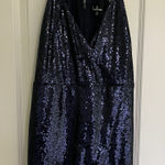 Lulus Navy Sequin Dress Photo 0