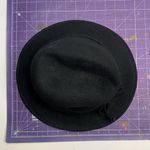 Betmar New York Black 100% Wool Cloche Bucket Rimmed Velvet Bow Trim Hat Photo 7