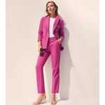 Loft  Riveria Slim Pants Linen Blend Magenta Shadow Size 12 Holiday Party Wear Photo 1