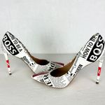 Steve Madden  Vala Newspaper Print Pump Heels Size 9 Point Toe Photo 2
