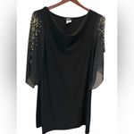 MSK cowl neck drapey flowy beaded‎ studded dress Black Size L Photo 1