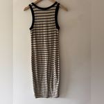 One Clothing Los Angeles Black & Cream Striped Long Dress Photo 2