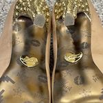 Betsey Johnson  Nude Gold Studs Pumps 5" Platform Veeraa Size 6.5 Leather Photo 9