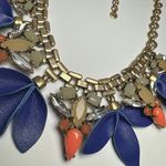 Stella & Dot Melia Blue Petal Rhinestone Multi Color Statement Bib Necklace Photo 4