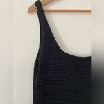 Vince  Womens Textured Square Neck Midi Dress Sleeveless Size M Black Stretch Photo 1