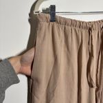 Women Linen Cotton Pull On Pant Tan Coastal Beach Vacation Boho Pocket Tie Waist Size XL Photo 3