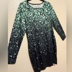 Ladies Ombré Long Sleeve Midi Casual Dress Green Size 2X Photo 2