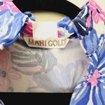 Mahi Gold Schooner Dress Spring Fling Floral Print Blue Pink Women's Size XS Photo 5