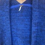 Free People  High Hopes‎ Chunky Knit Open Front Cardigan in Blue Combo Size Large Photo 8