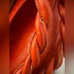 Vintage Red Braided Handle Faux Leather Purse Photo 8