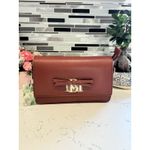 Badgley Mischka  Leather Crossbody Bag with Bow and Logo Detail Photo 1