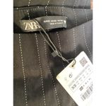 ZARA  Black White Pinstripe Skinny Pants Button Ankle High Rise XS Photo 4