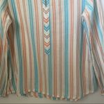 Sundance Top Striped Pop Over Long Sleeve Tunic Cotton Beach Vacation Medium Photo 4