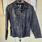 Neiman Marcus  Exclusive Reptile Embossed Leather Peplum Jacket Women’s size 6 Photo 0