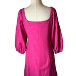 l*space L*  Dress Women Small Pink Linen Blend Square Neck Marina Button Front Mini Photo 2