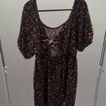 Terra & Sky Floral Black & Pink Cutout Back Dress Photo 7