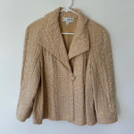 St. John Collection  Cream Metallic Crocodile Print Suit Jacket Blazer Button Photo 0