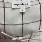 superdown  Marrie Flannel Puff Sleeve‎ Top White & Pink Size US Large Photo 10