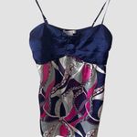 Charlotte Russe Vintage Y2K Cami Women Satin Babydoll Retro Size M Navy Side Zip Photo 0