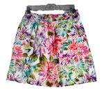 Loft Skirt Womens 2 White Pink Floral Flower A-line Bloomcore Colorful Preppy Photo 0