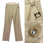 St. John  Sport Tan Jacquard Pants Size 2 Textured Straight Leg Animal Print VTG Photo 1