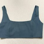 Princess Polly Huxley sleeveless crop top slate blue square neckline Photo 0