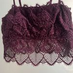 Aerie Lace Cropped Tank Longline Bralette Burgundy Size Small Photo 1