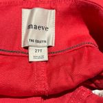 Maeve Anthropologie The Colette Linen Blend Wide-Leg Crop Size 27 Tall Geranium Photo 6