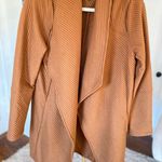 Skies Are Blue  Camel Ribbed Longline Cardigan Open Front Cozy M Photo 0