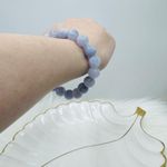 Natural Aquamarine Cloud 10mm Beaded Bracelet Blue Photo 4
