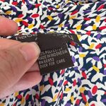 Leslie Fay  Haberdashery Long Sleeve Blouse Womens Size 18 Blue White Floral Dot Photo 5