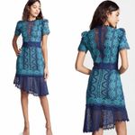 Sea New York Crochet Midi Dress Blue Size 4 Photo 1