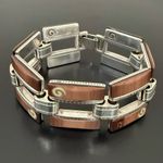 Brighton Retired Milano Walnut Brown Scroll Wide Link Bracelet 55g. Photo 1