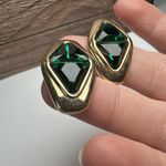 Swavorski Swarovski Crystal Green Gold Tone Stud Pierced Earrings (Swan Marked) Photo 6