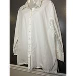 Denim & Co Shirt Womens XL White Long Sleeve Button Front Tunic Cotton Photo 3